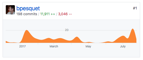 My commit statistics on GitHub during the writing phase
