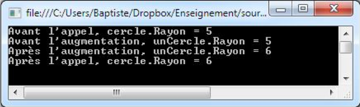 Résultat de l’exécution